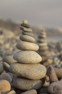 Stack of stones on beach