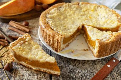 Close-up of food on table