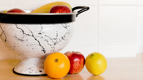 Close-up of fruits on table