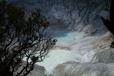Scenic view of volcanic crater