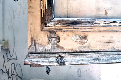 Close-up of old weathered door