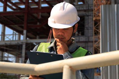 Ice cream cone at construction site