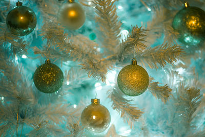 Close-up of illuminated christmas tree