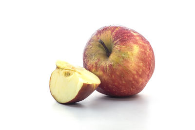 Close-up of apple against white background