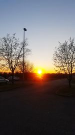 Silhouette trees against sky during sunset