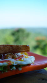 Close-up of bread on table