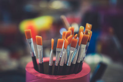 Close-up of candles