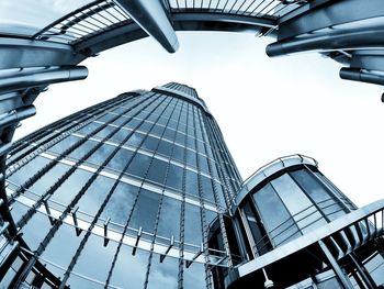 Low angle view of modern building against sky