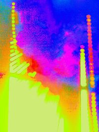 Low angle view of multi colored wall