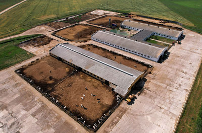 High angle view of agricultural field