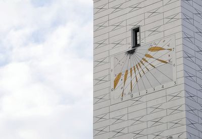 Low angle view of modern building against sky