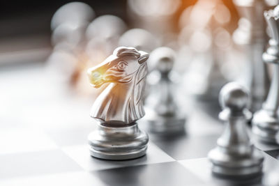 Close-up of chess pieces