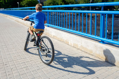 Man riding bicycle