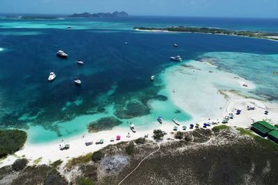 High angle view of beach