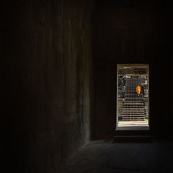 Illuminated corridor of building