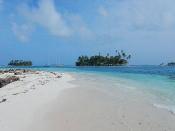 Scenic view of beach against sky