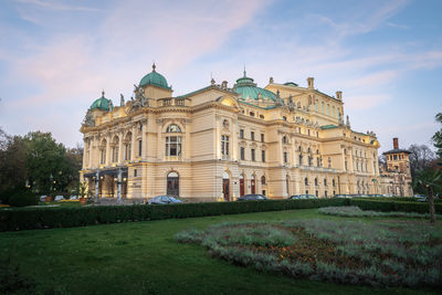 Low angle view of historical building against sky