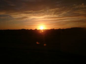 Silhouette of landscape at sunset