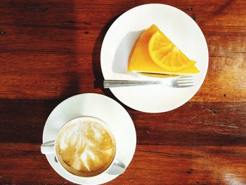 Directly above shot of coffee on table