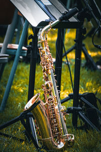 Close-up of saxophone 