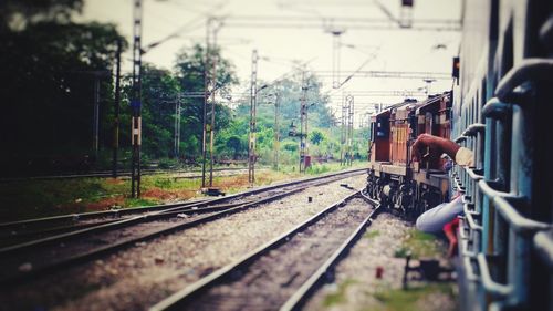 Train at railroad station platform