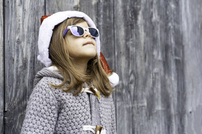 Portrait of woman wearing sunglasses