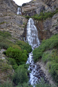 Scenic view of waterfall