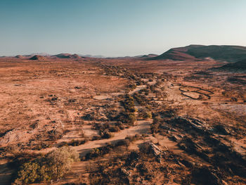 Scenic view of landscape against clear sky