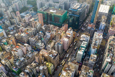 Aerial of buildings in city
