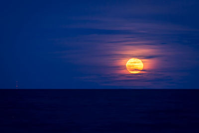 Scenic view of sea against sky at sunset