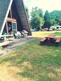 Houses in the yard