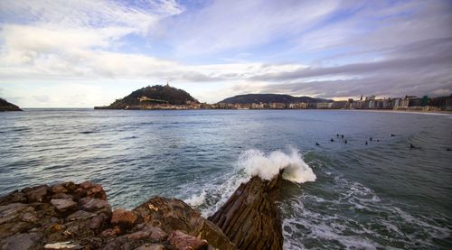 Panoramic view of sea against sky
