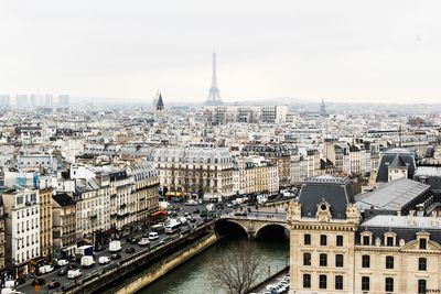 Aerial view of buildings in city