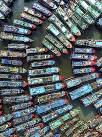 High angle view of food for sale at market stall