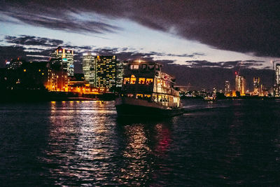 View of illuminated cityscape at night