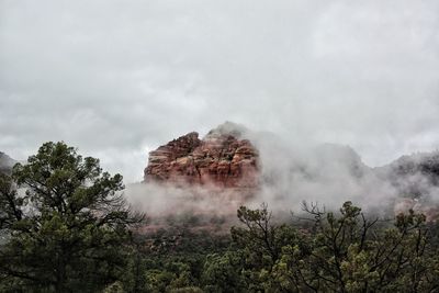 Fog covering rock at village of oak creek