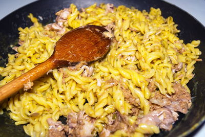 High angle view of meal served in plate