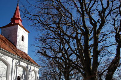 Low angle view of church against clear sky