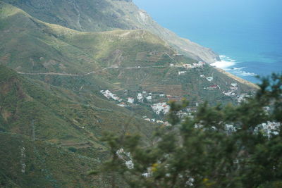 Scenic view of sea and mountains