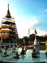 Full frame shot of chess board against sky