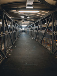 Empty footbridge in building