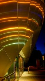Low angle view of illuminated escalator