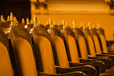 Close-up of wine bottles