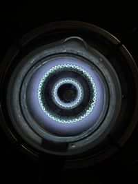 Directly below shot of illuminated electric lamp