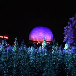 View of illuminated lights at night