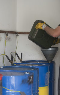 Man working in container