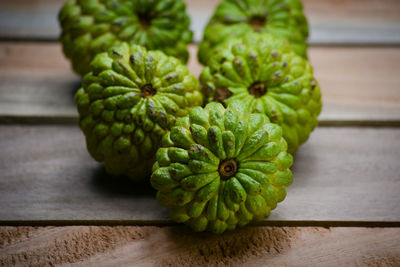 High angle view of berries on table