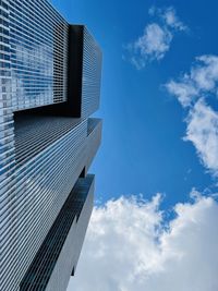 Low angle view of modern building against sky