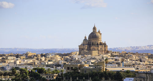View of the city of gozo in the island of malta