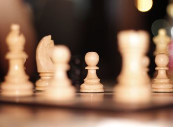 Close-up of chess pieces